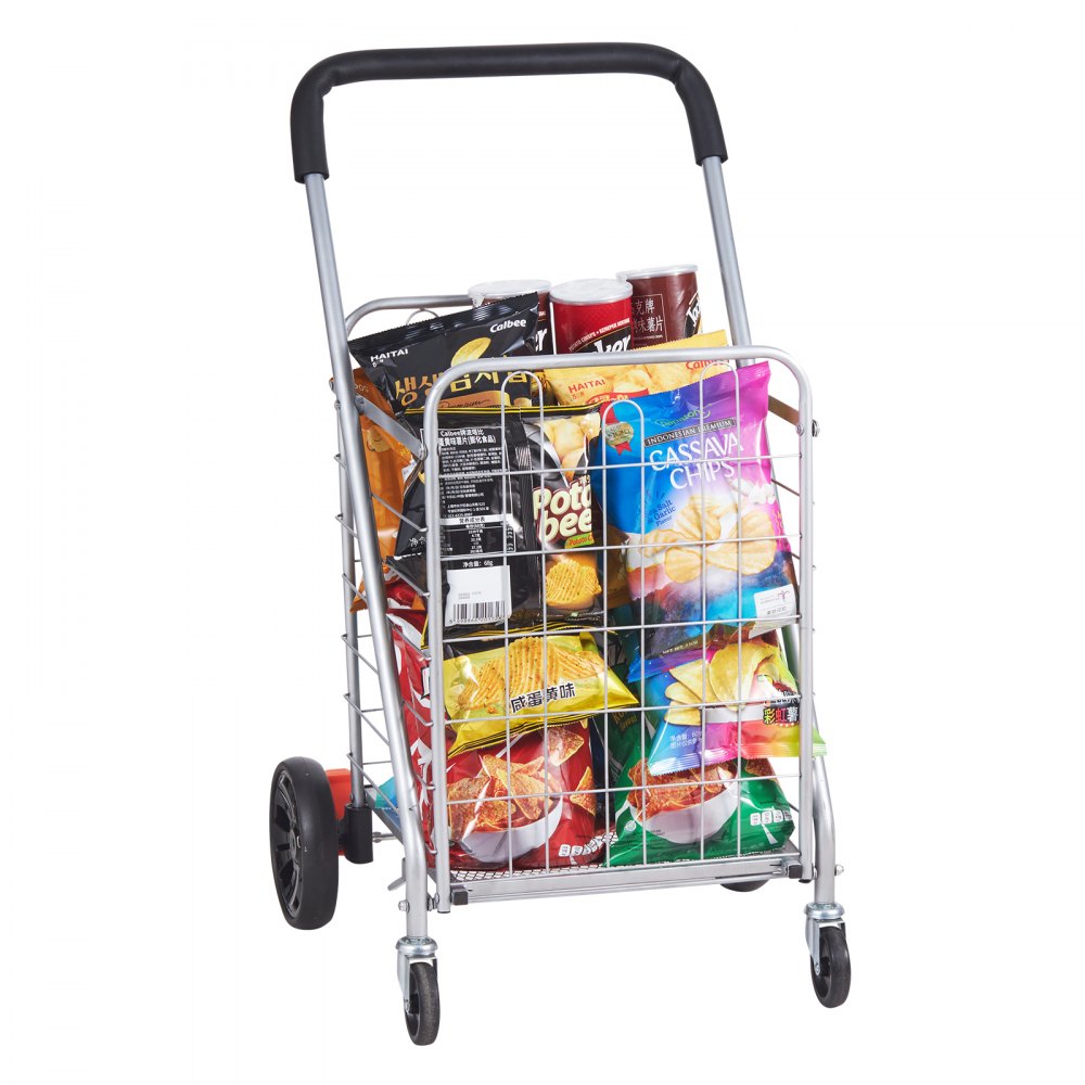 JY-BkM - Compact 110 lbs Capacity Folding Cart for Groceries & Laundry