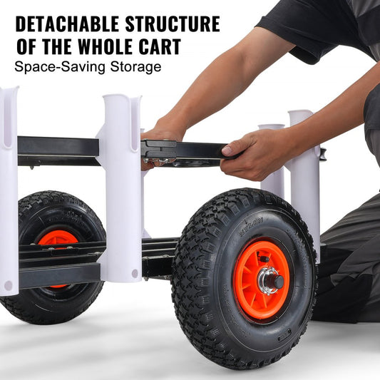 YK-200 - Heavy-Duty Beach Fishing Cart with 200 lbs Capacity & 11-Inch Tires