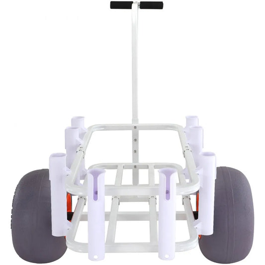 YK-300 - Durable 300 lbs Beach Fishing Cart with 8 Rod Holders & 13" Wheels
