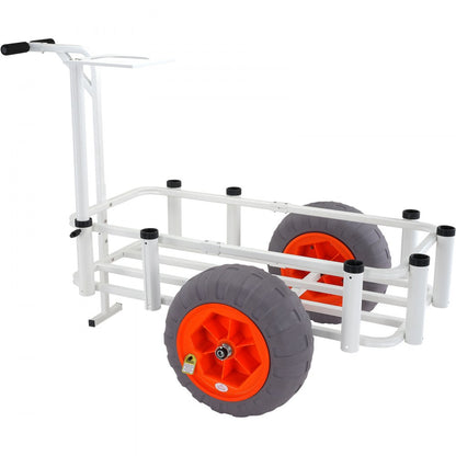 YK-400 - 41.5" Aluminum Fishing Cart with 350 lbs Capacity & 16" Wheels