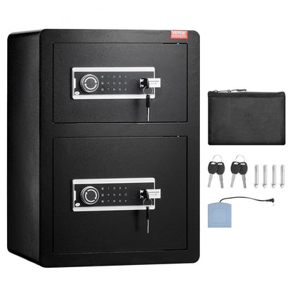 SS-590SM - Secure Double Door Safe Box with LED Light & Adjustable Divider
