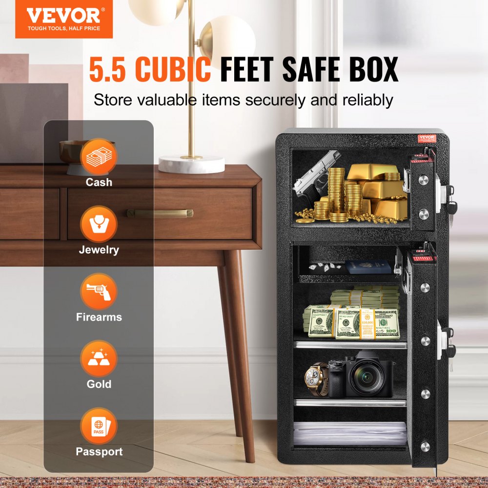 SS-830SM - 5.5 cu.ft Safe Box with Key Lock & Emergency Battery