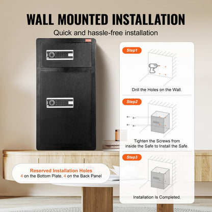 SS-900SM - VEVOR Double Door Safe Box with Key & Password Access