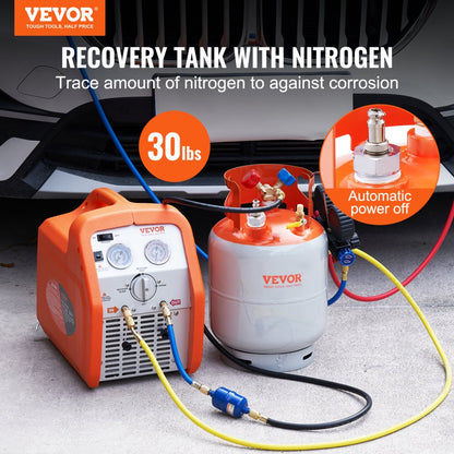 010977352965 - Durable Refrigerant Recovery Tank with 80% Auto Power-Off Feature