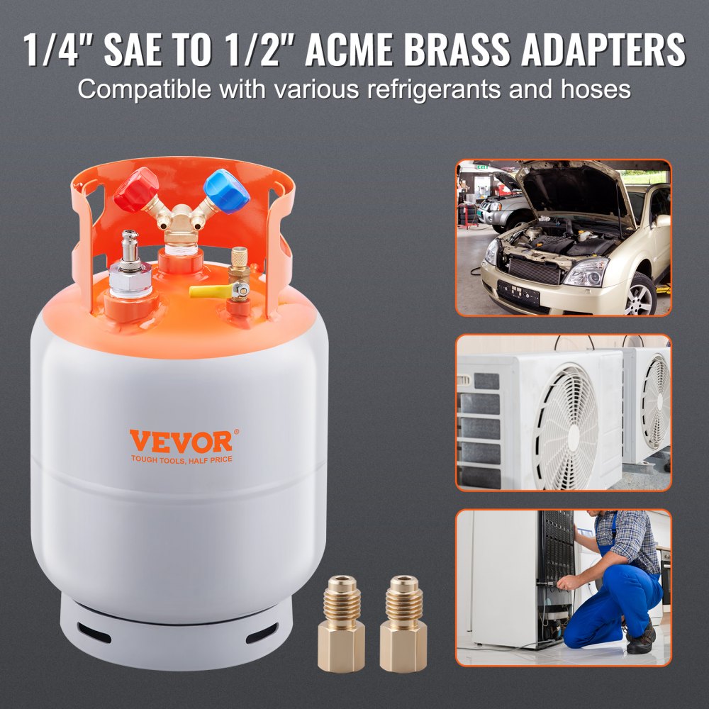 010977352965 - Durable Refrigerant Recovery Tank with 80% Auto Power-Off Feature