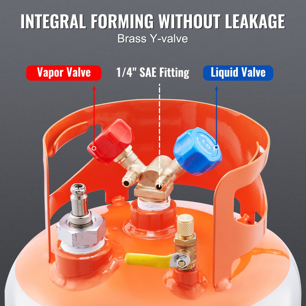 010977352965 - Durable Refrigerant Recovery Tank with 80% Auto Power-Off Feature