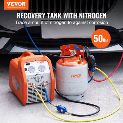 010242157657 - Durable 50 lbs Refrigerant Recovery Cylinder, 400 psi High Pressure Tank