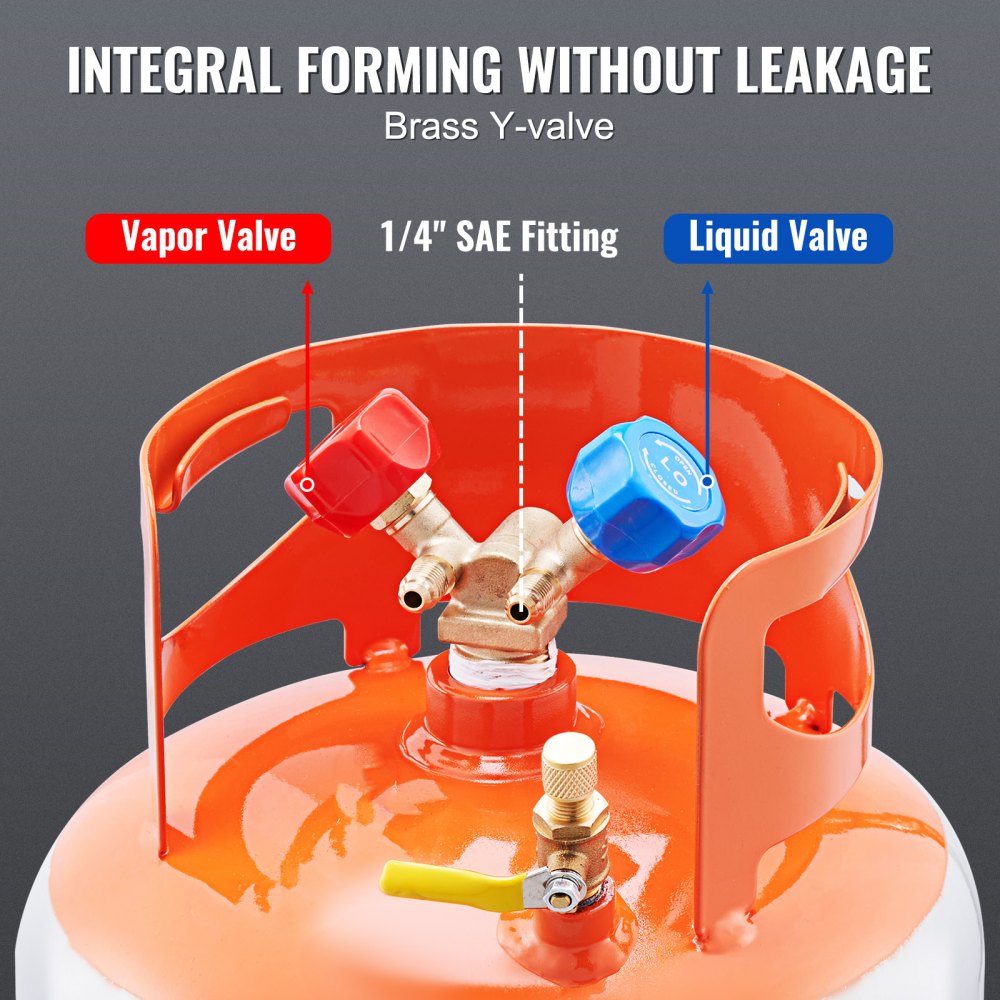 010242157657 - Durable 50 lbs Refrigerant Recovery Cylinder, 400 psi High Pressure Tank