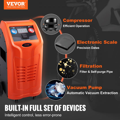 010693004203 - Dual Cylinder VEVOR Automatic Refrigerant Recovery Machine with Display