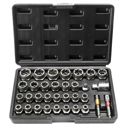 YM-29 - 29-Piece Bolt Extractor Set, Durable CR-MO Steel, 6mm to 3/4"
