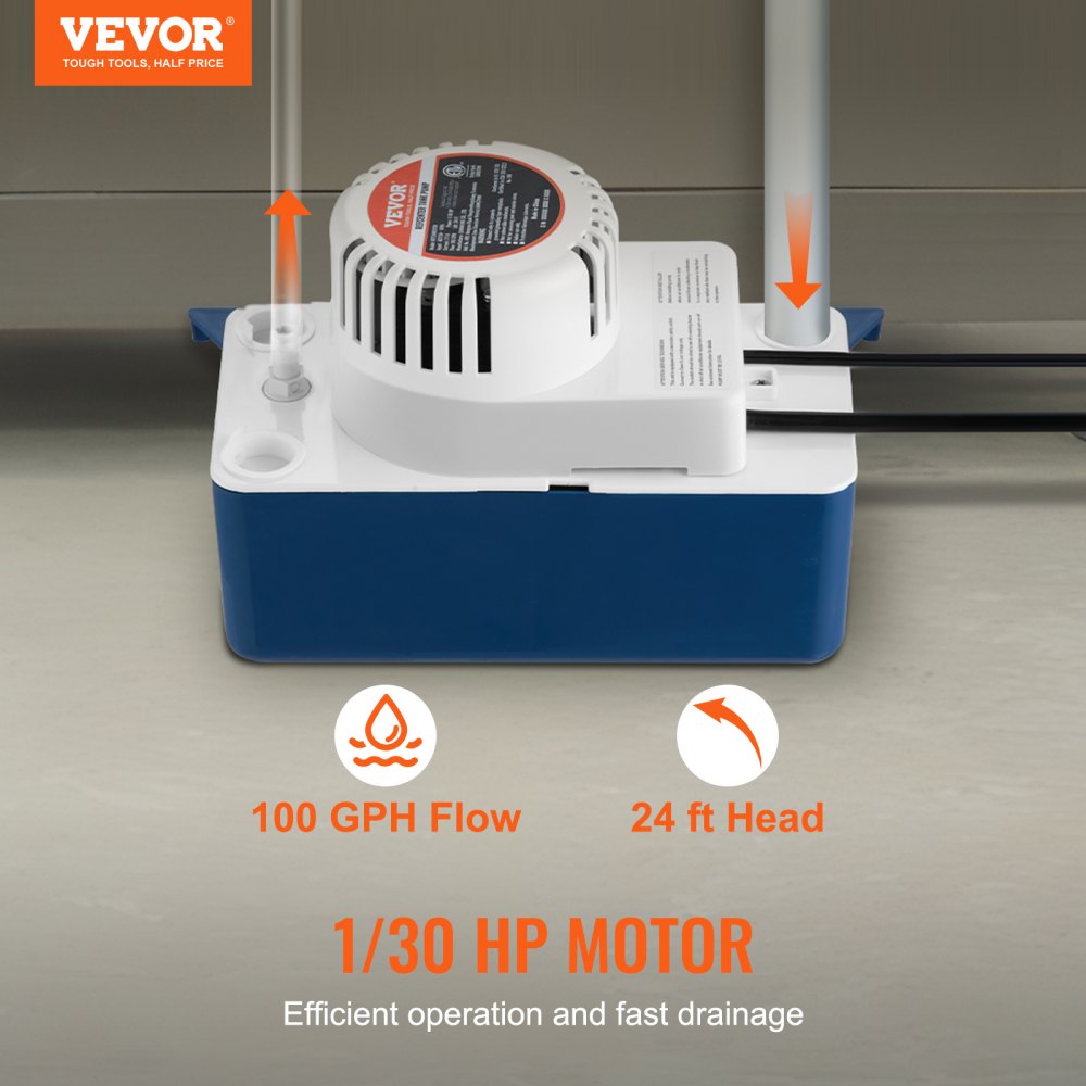 RTP24WS115V - 1/30 HP Condensate Pump with 100 GPH Flow Rate