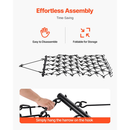 VDH-44 - 88in Wide Heavy-Duty Chain Harrow for Soil Leveling & Aeration