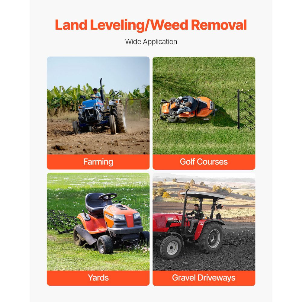 VDH-44 - 88in Wide Heavy-Duty Chain Harrow for Soil Leveling & Aeration