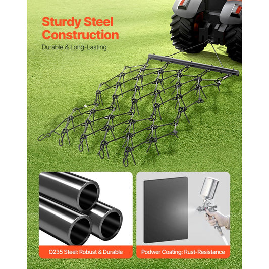 VDH-455 - Heavy-Duty 67in Chain Harrow for Soil Agricultural Leveling