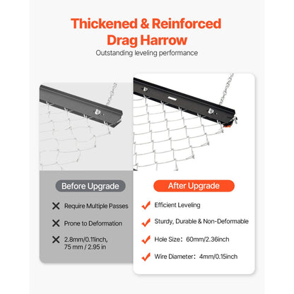 VDM-45 - Heavy-Duty 59.84" x 48.82" Chain Harrow for ATVs and Tractors