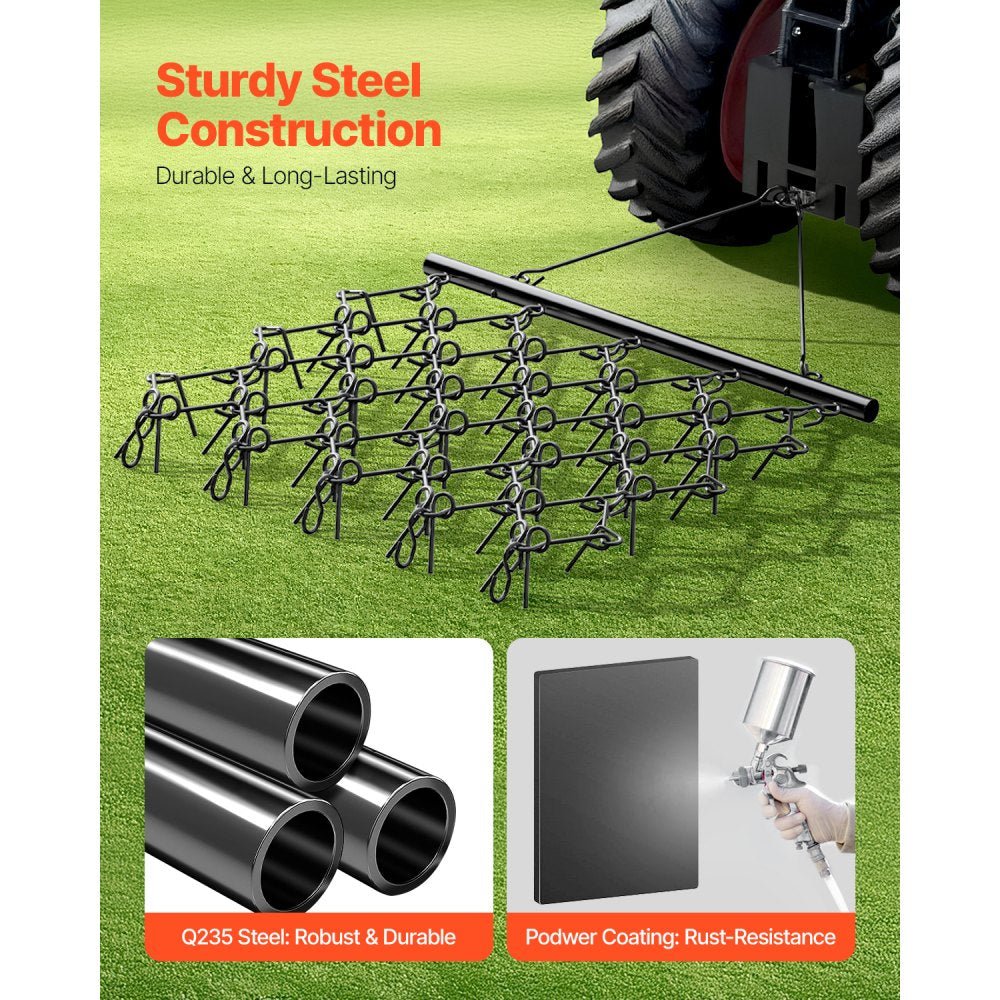 VDH545 - Heavy-Duty 70in Chain Harrow Rake for Efficient Soil Leveling