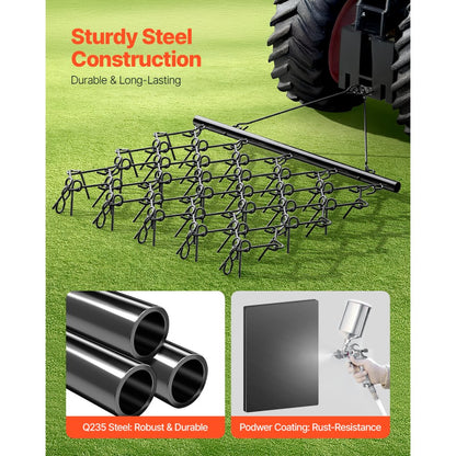 VDH545 - Heavy-Duty 70in Chain Harrow Rake for Efficient Soil Leveling