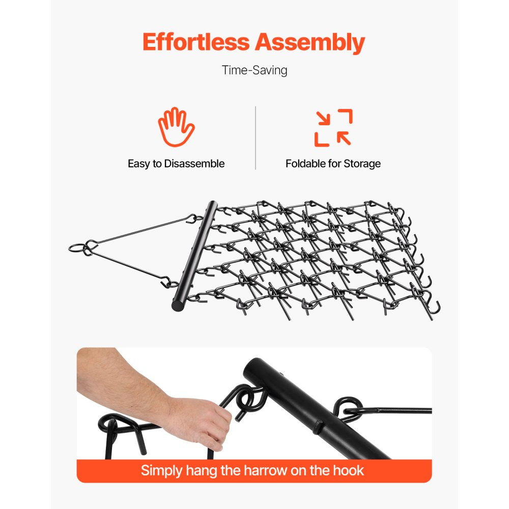 VDH545 - Heavy-Duty 70in Chain Harrow Rake for Efficient Soil Leveling