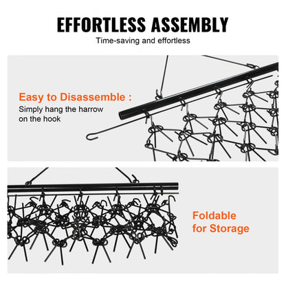LJY1113 - 4'x4' Heavy-Duty Chain Harrow with 69 Steel Tines