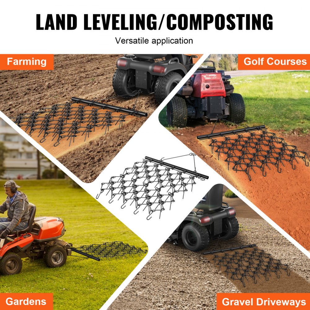 LJY1114 - 4'x5.6' Heavy-Duty Chain Drag Harrow for Landscaping Tasks