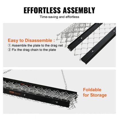 LJY1117 - 4' x 5' Steel Drag Harrow for ATV & Tractors