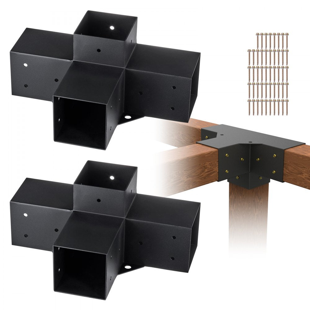 SSE2 - Heavy Duty 4"x4" Pergola Brackets, 2pcs Carbon Steel Kit