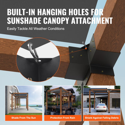 SSF2 - 90° Carbon Steel Pergola Bracket Kit for Stability