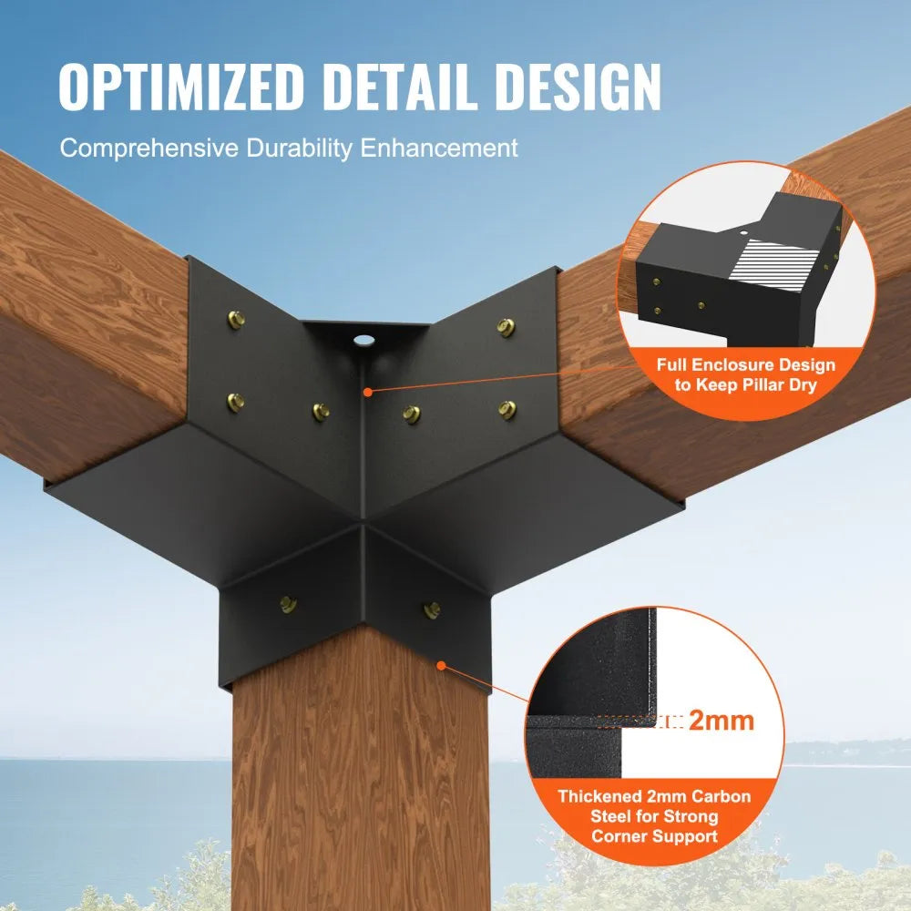 SSC4 - Durable 4"x4" Carbon Steel Pergola Bracket Kit