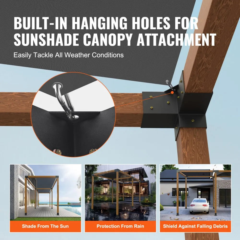 SSC4 - Durable 4"x4" Carbon Steel Pergola Bracket Kit