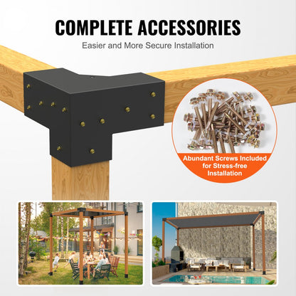 SSC4 - Durable 4"x4" Carbon Steel Pergola Bracket Kit