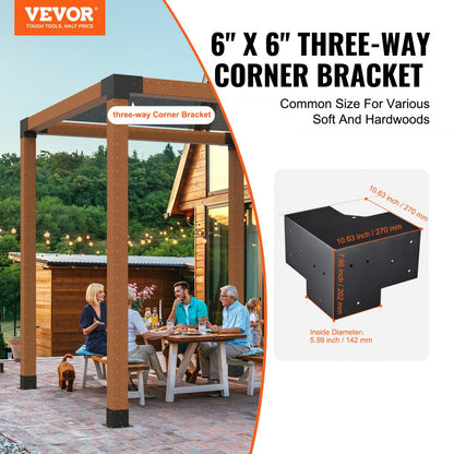 SSD4 - Durable 6''x6'' Pergola Bracket Kit in 2mm Carbon Steel