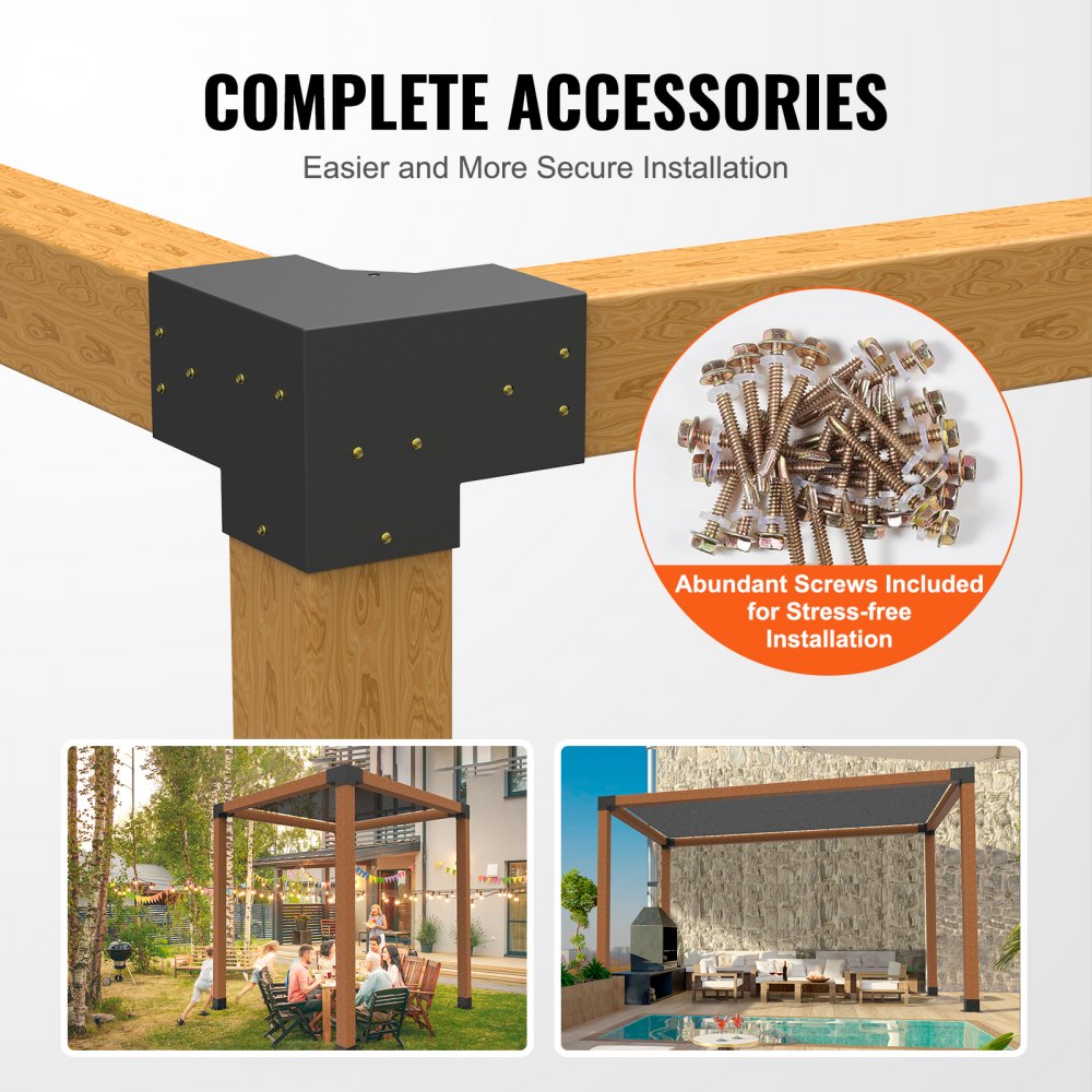SSD4 - Durable 6''x6'' Pergola Bracket Kit in 2mm Carbon Steel