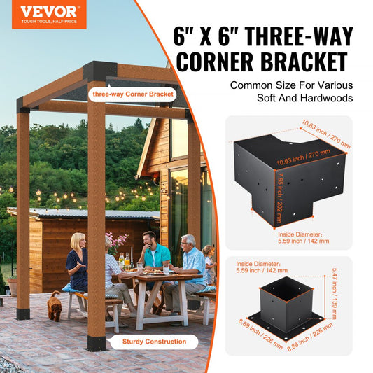 SSB4D4 - 6"x6" Carbon Steel Pergola Bracket Kit, Durable & Stable