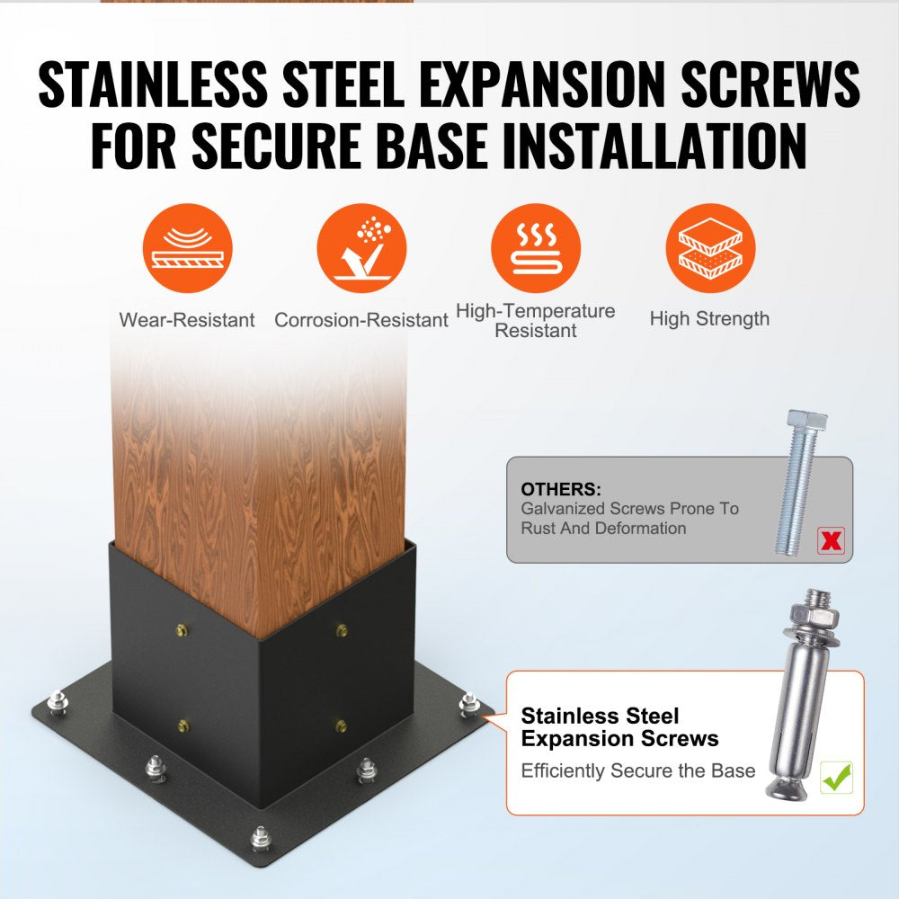 SSB4D4 - 6"x6" Carbon Steel Pergola Bracket Kit, Durable & Stable