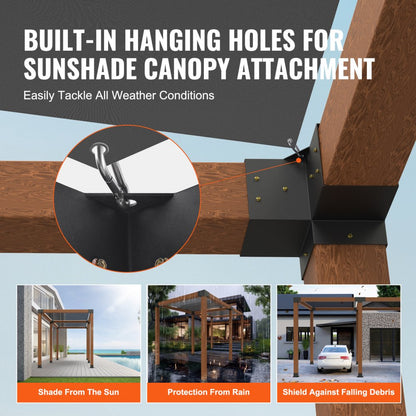 SSB4D4 - 6"x6" Carbon Steel Pergola Bracket Kit, Durable & Stable
