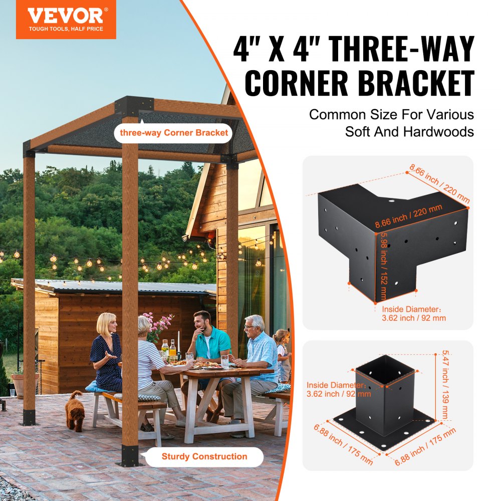 SSA4C4 - Durable 4"x4" Pergola Bracket Kit with Corrosion Resistance