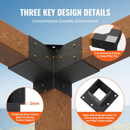 SSA4C4 - Durable 4"x4" Pergola Bracket Kit with Corrosion Resistance
