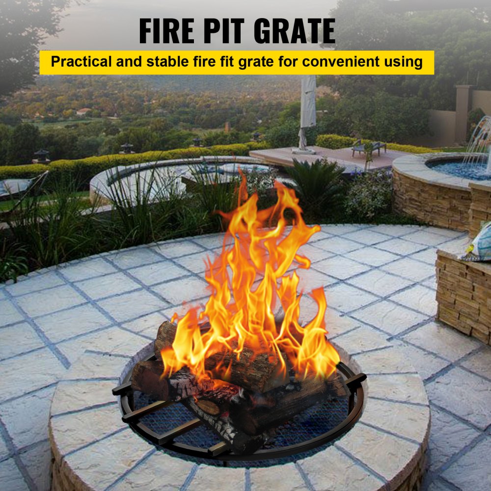 VV-LPYXFG-181835 - 18" Heavy-Duty Steel Fire Pit Grate for Better Airflow