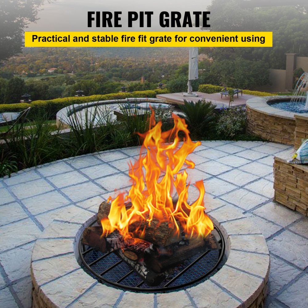 VV-LPYXYG-191935 - 19" Round Steel Fire Pit Grate with Airflow Feature