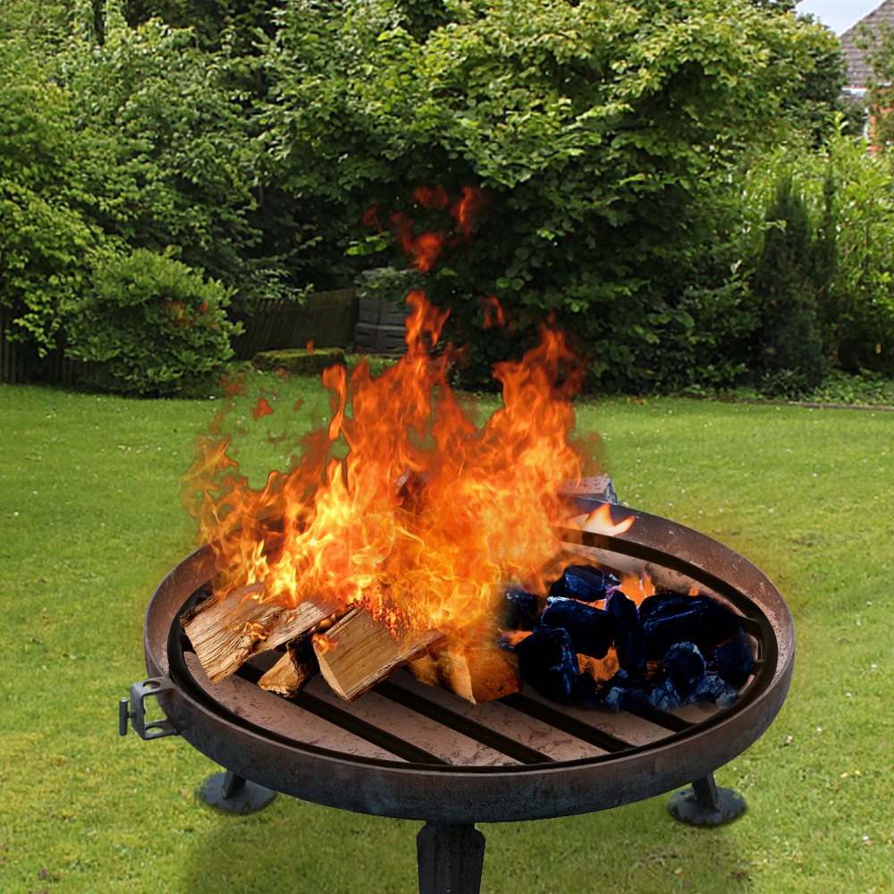 VV-LPYXYG-191935 - 19" Round Steel Fire Pit Grate with Airflow Feature