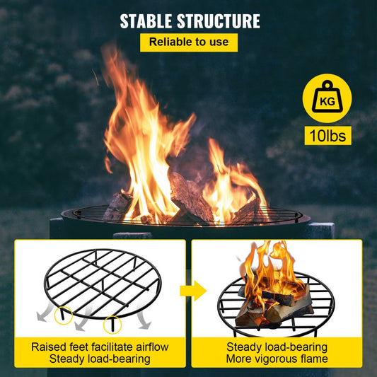 VV-LPYXYG-242435 - 24" Round Heavy-Duty Steel Fire Pit Grate
