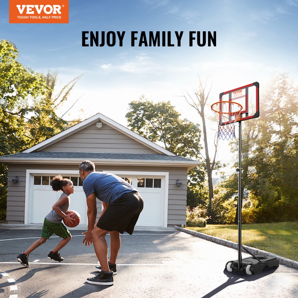 BCP0182 - Portable Adjustable Basketball Hoop for All Ages with Wheels
