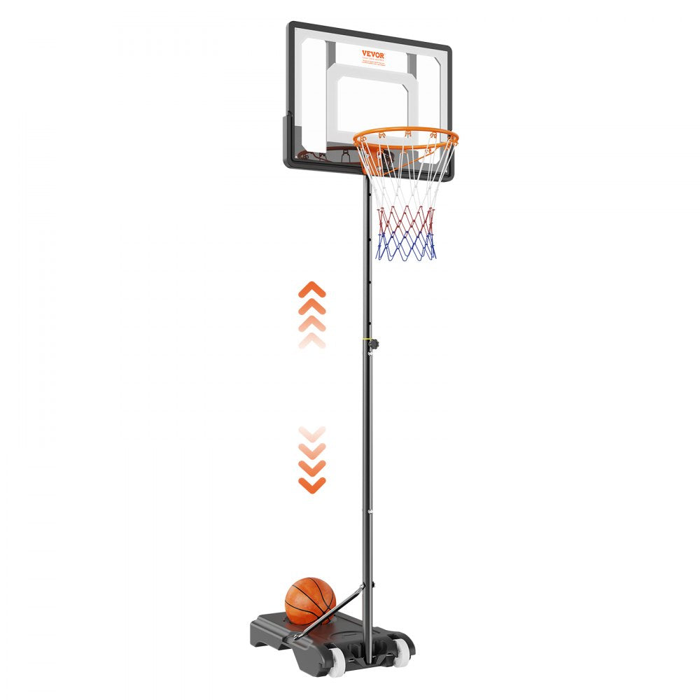 M0182 - 5-7 ft Adjustable Basketball Hoop with Wheels and Durable Base