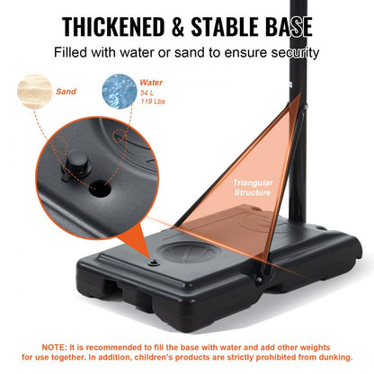 M021A-2 - Adjustable 4-10 ft VEVOR Basketball Hoop for All Ages