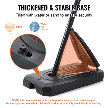 B025B - Adjustable 7.6-10 ft Basketball Hoop with Wheels