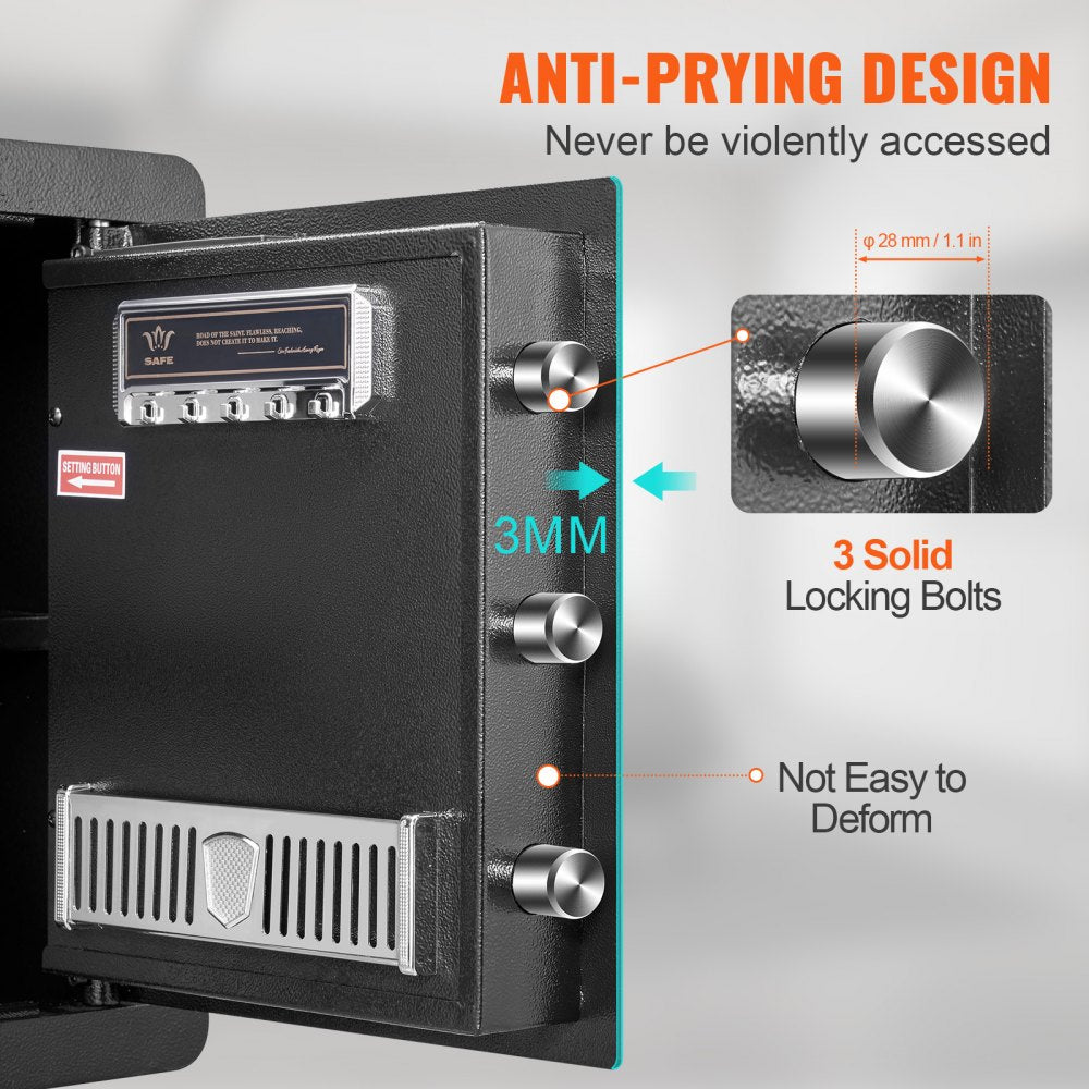 010927771655 - 1.8 Cu Ft Steel Safe for Home & Office Security