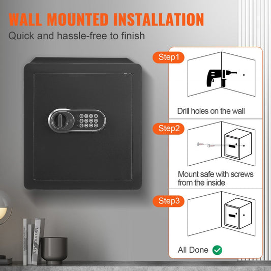 010927771655 - 1.8 Cu Ft Steel Safe for Home & Office Security