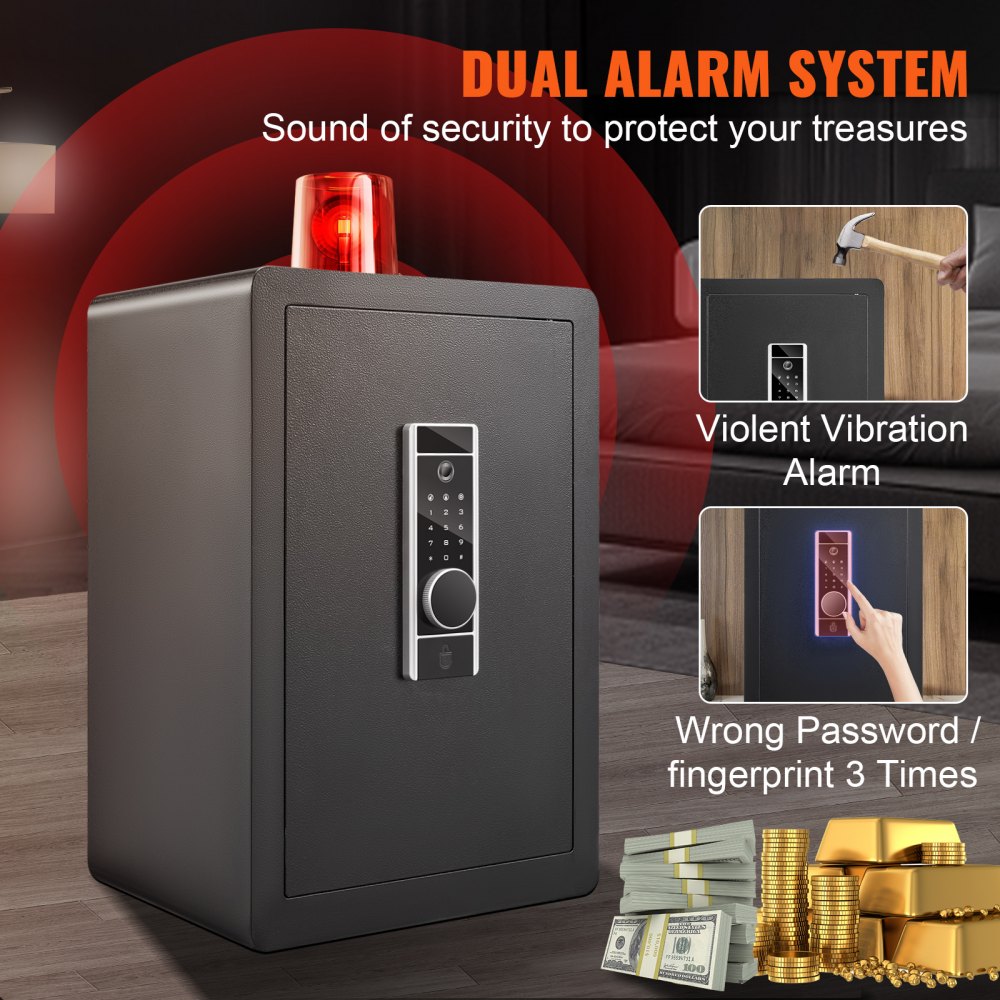010444149135 - 2.2 Cu Ft Steel Home Safe with Fingerprint Access