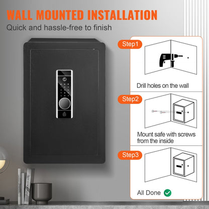 010444149135 - 2.2 Cu Ft Steel Home Safe with Fingerprint Access