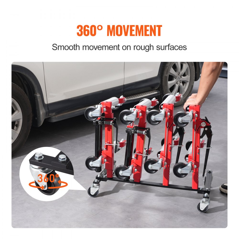 MR8019 - Heavy-Duty Car Dolly Rack with 360° Swivel Casters